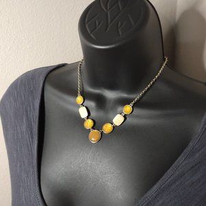 Orange And Silver Tone Anne Klein Necklace Adjustable 16 To 17.5 Inches Long